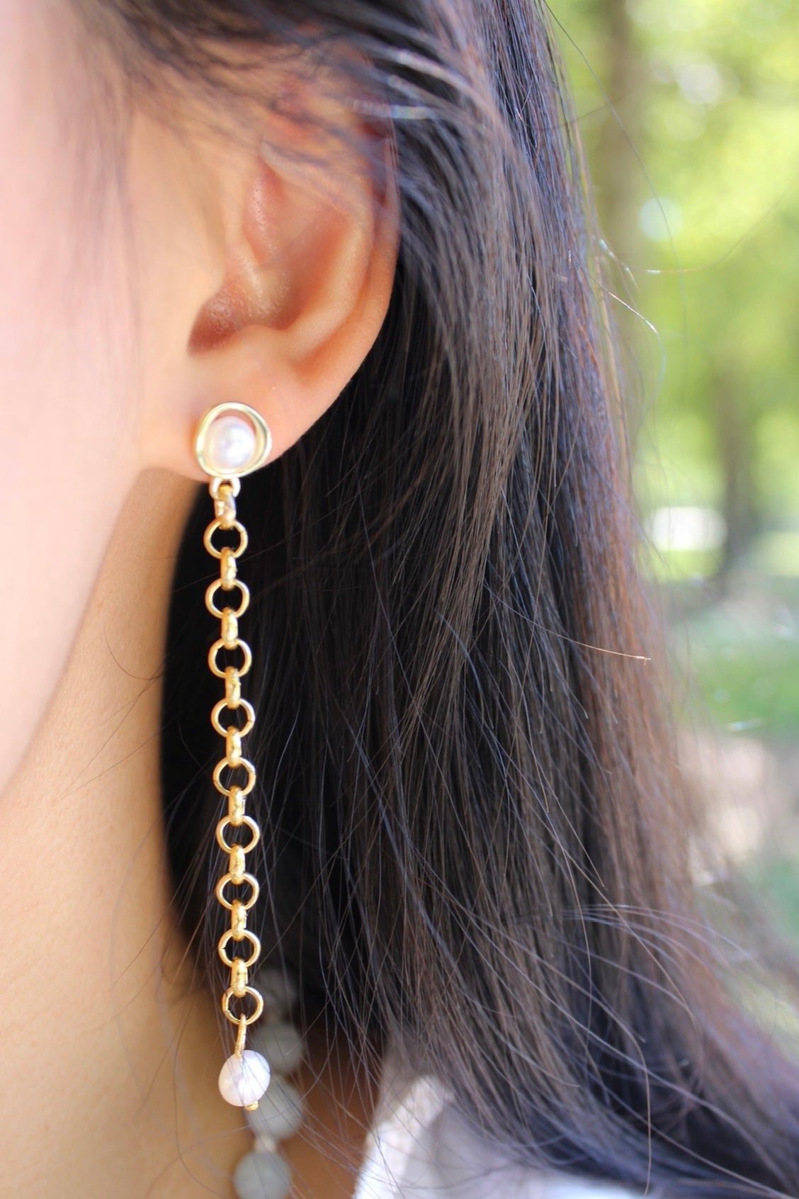 The Pearl Drop Earring - Chain Edition