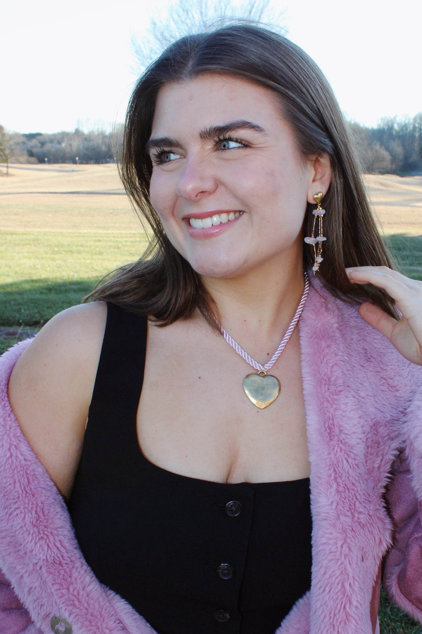 The Heart of Stone Earring - Pink