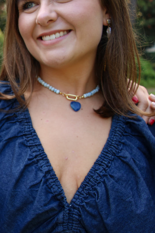 Beaded Blue Heart