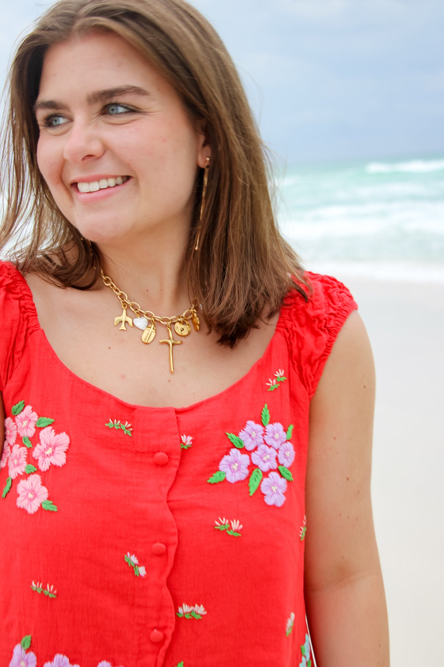 The Coastal Cross Charm