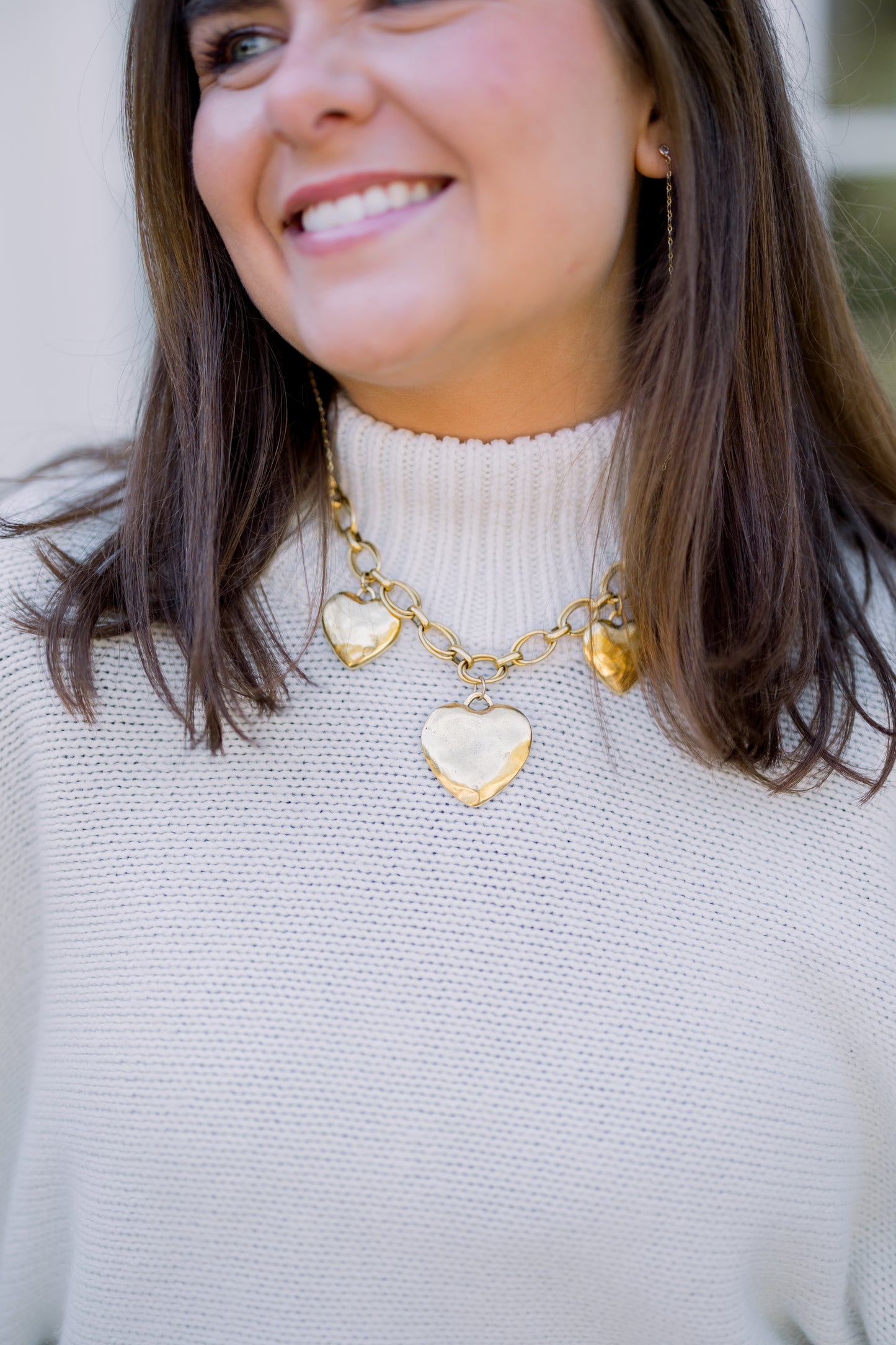 Triple Threat Heart Necklace